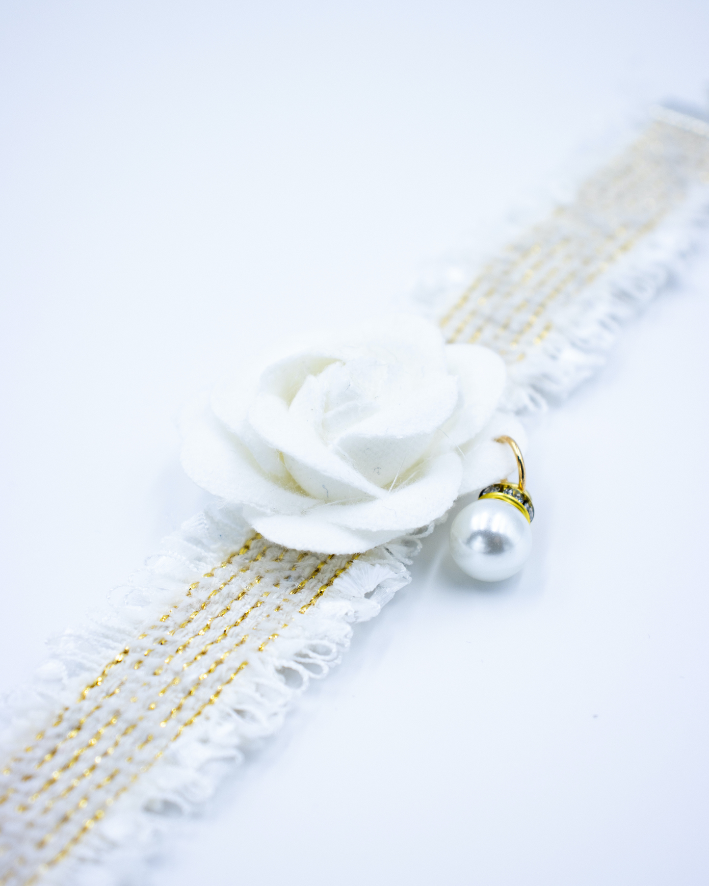 Lace Blossom Pearl Pet Necklace