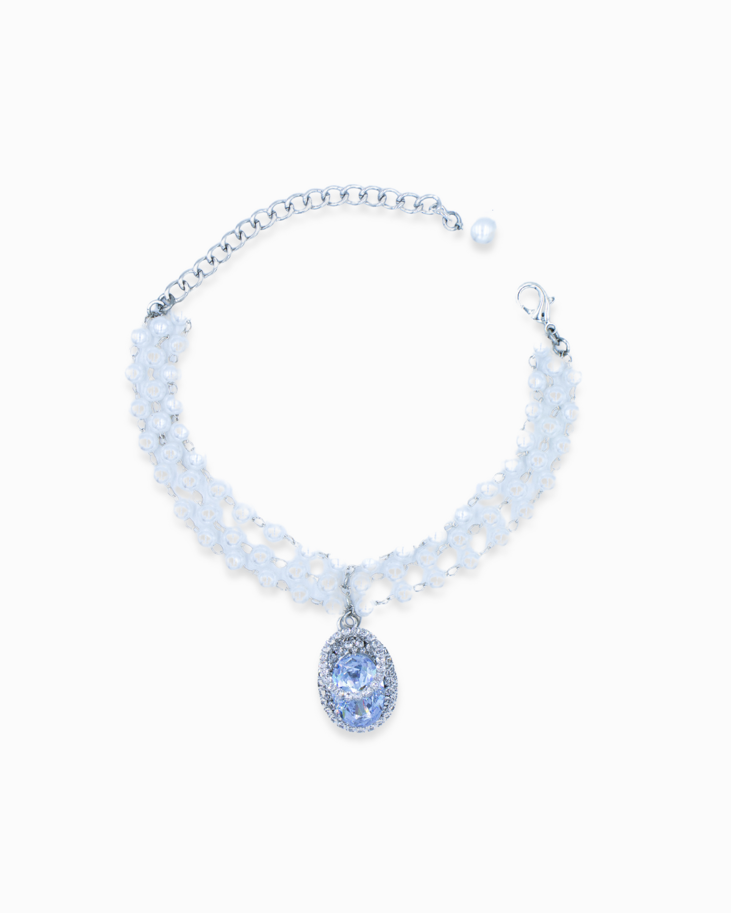 Pearl Love Diamond Sparkle Pet Necklace