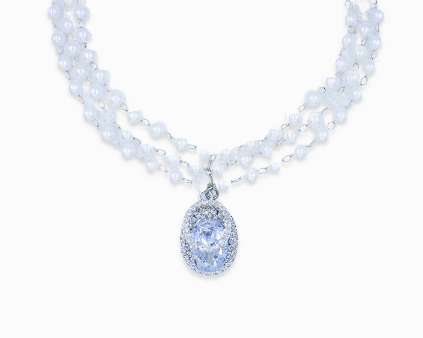 Pearl Love Diamond Sparkle Pet Necklace