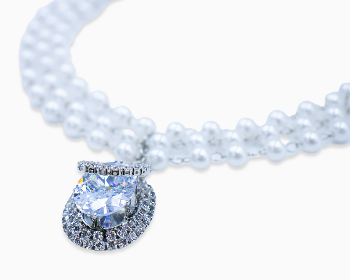 Pearl Love Diamond Sparkle Pet Necklace